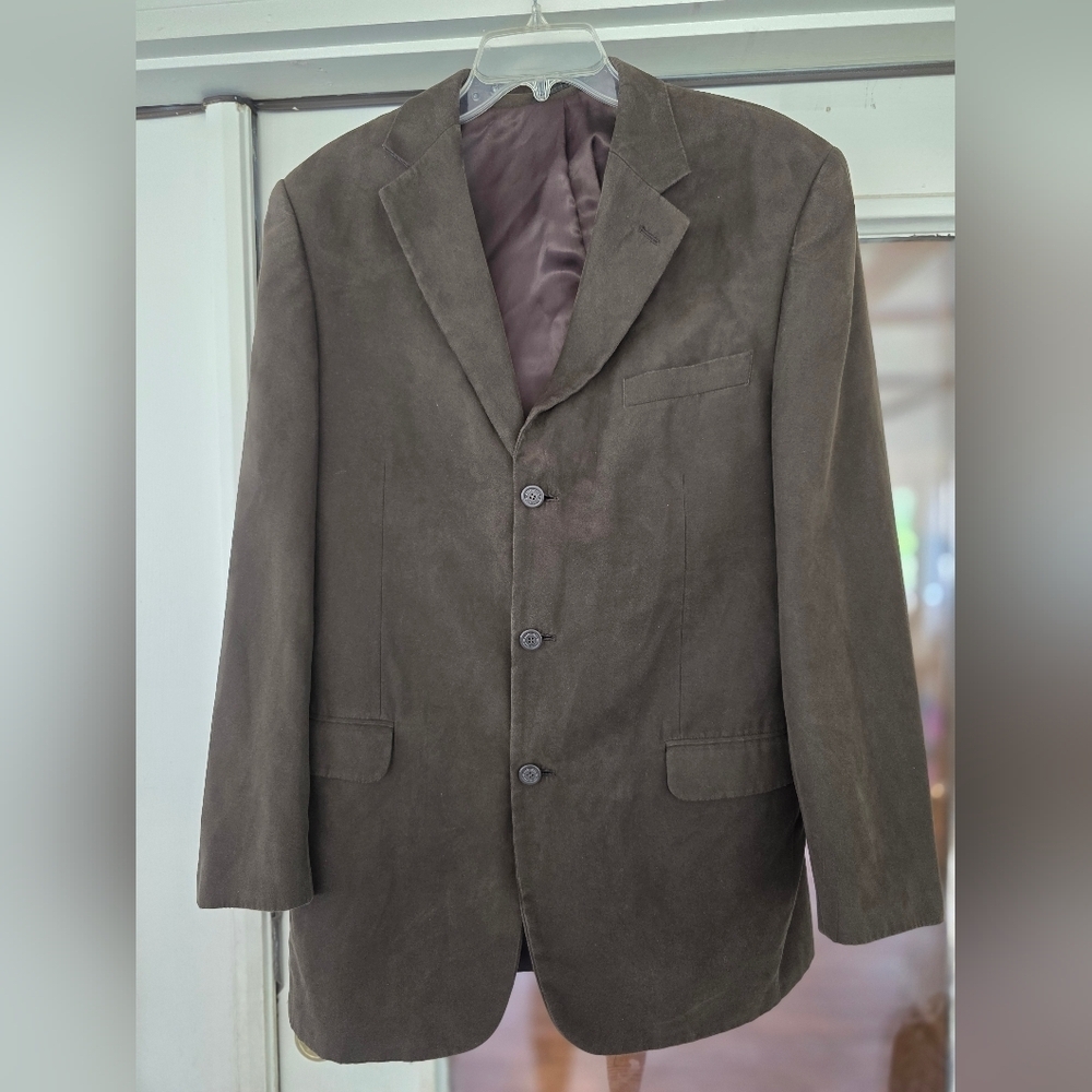 Andrew Fezza Dark Brown Blazer Suede Like 42l
